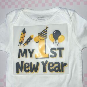 You pick size- made to order baby onesie my first New Year